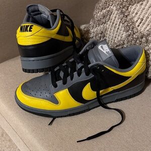 Nike Men's Black and Yellow Sneakers Iowa Hawkeyes Custom made